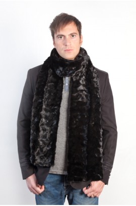 Black mink fur scarf-stole